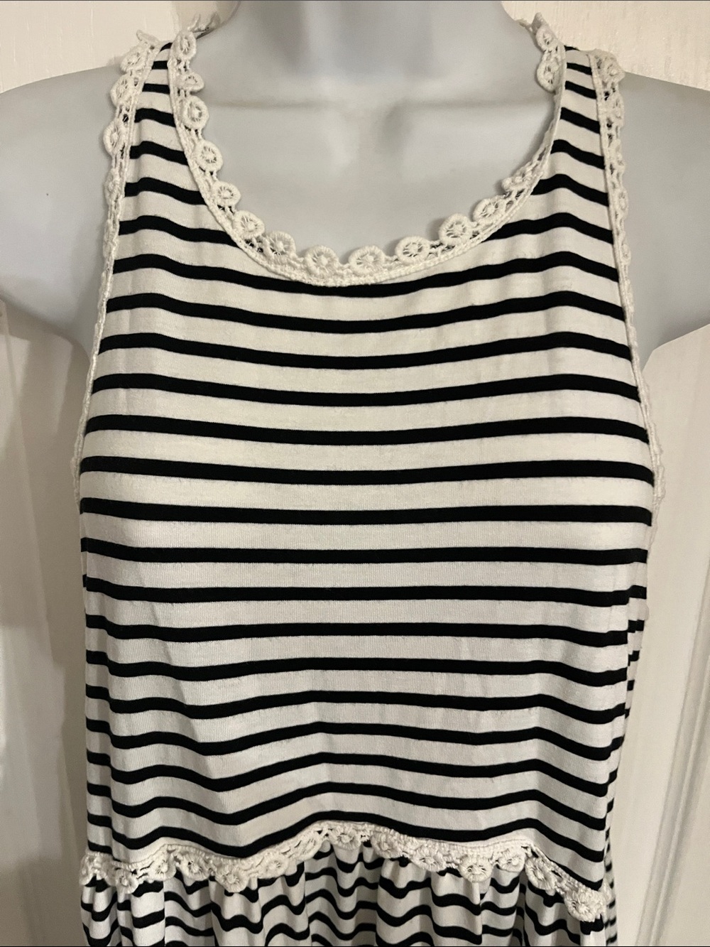 NWT POL babydoll racer back tank with zipper stripped, small - Picture 4 of 8